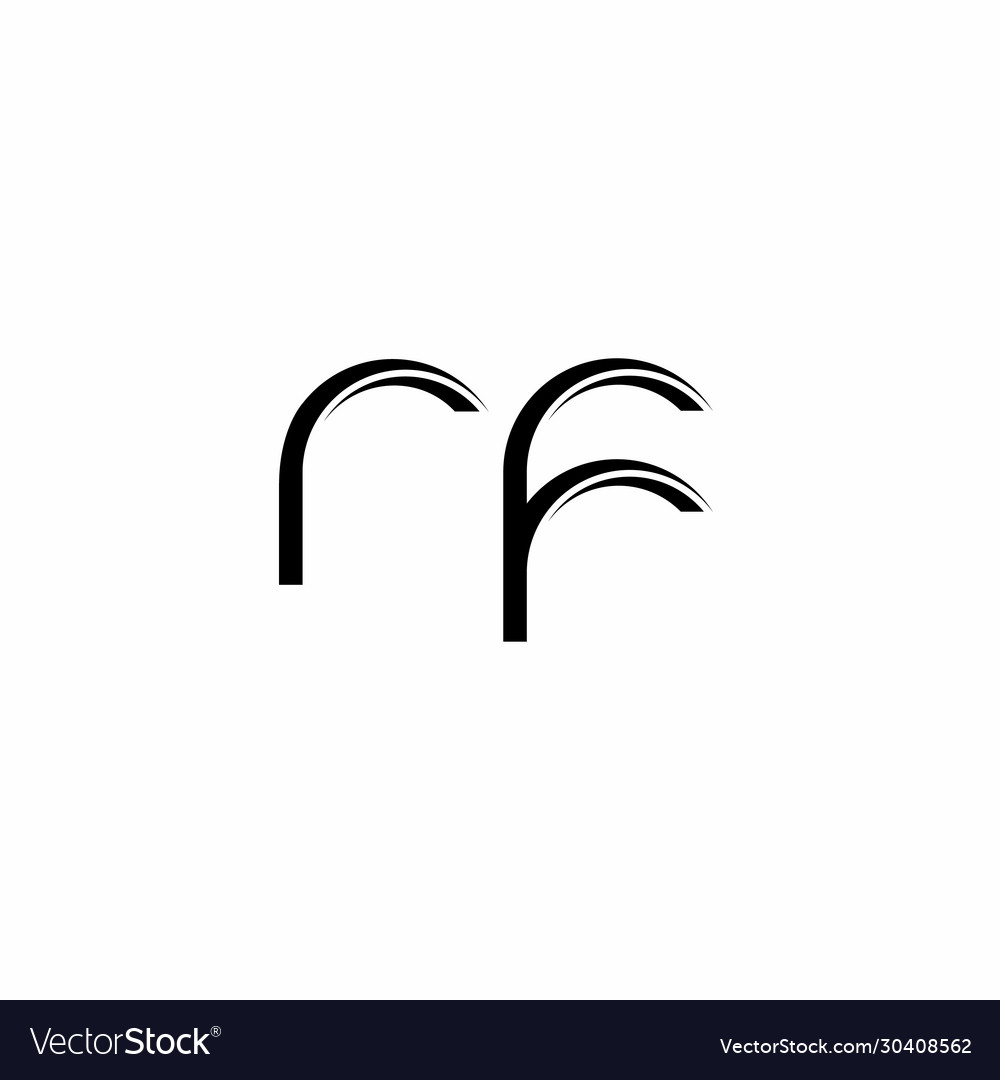 Rf logo monogram with slice rounded modern design