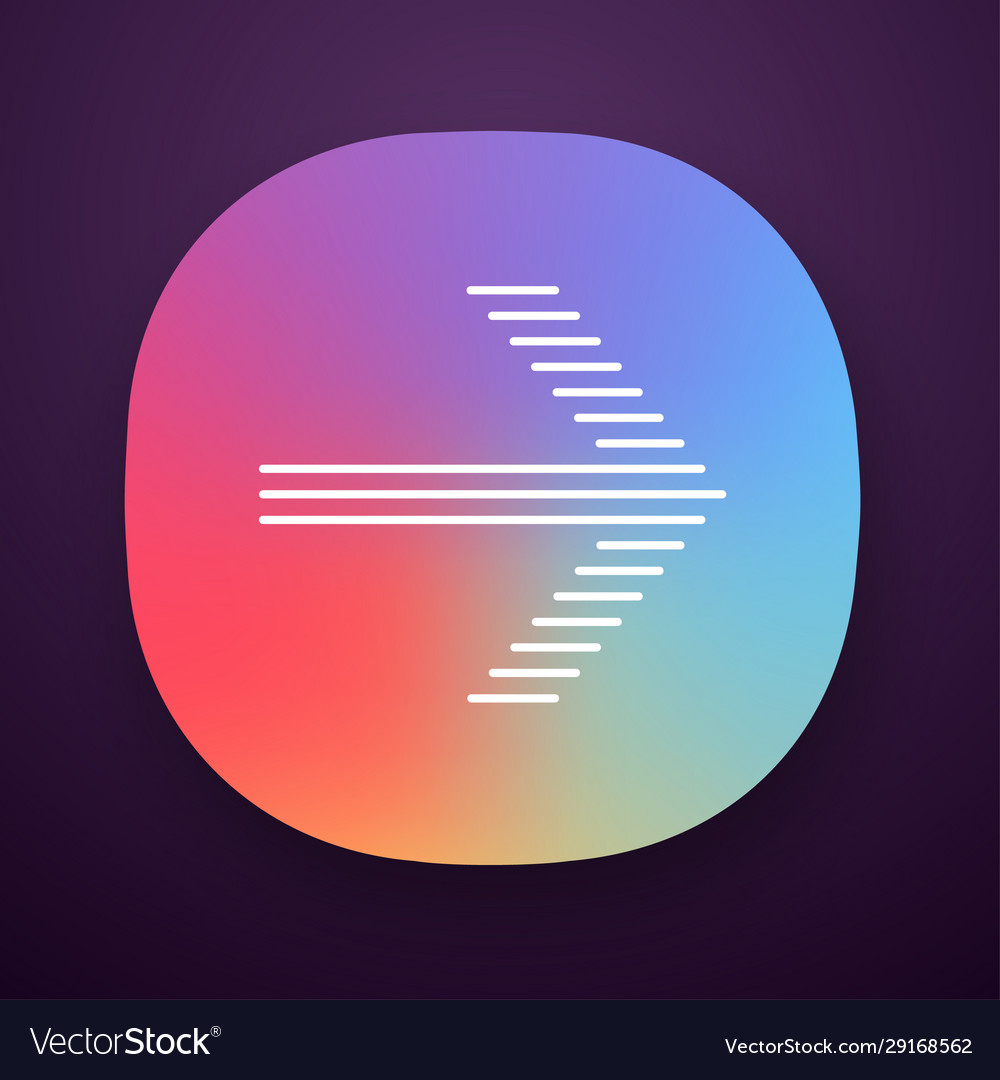 Striped arrow app icon forward indicator right vector image Striped arrow app icon forward indicator right