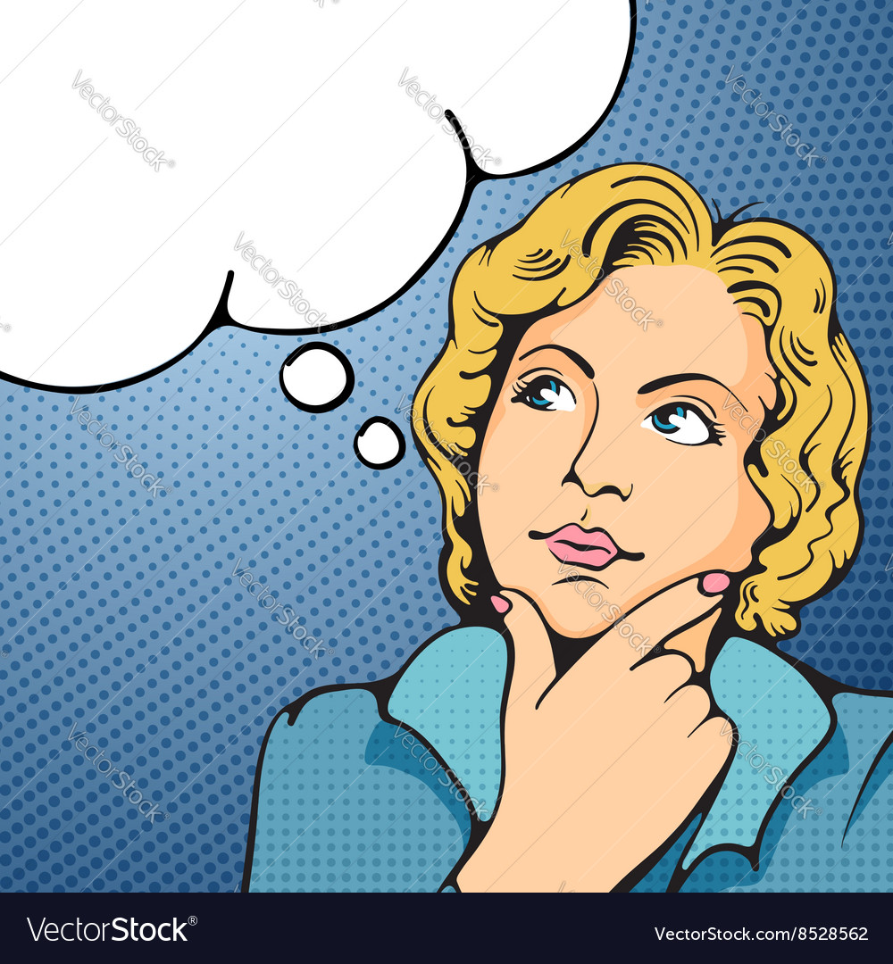 Women thinking Royalty Free Vector Image - VectorStock