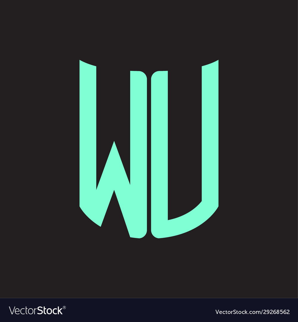 Wu logo monogram with ribbon style design template