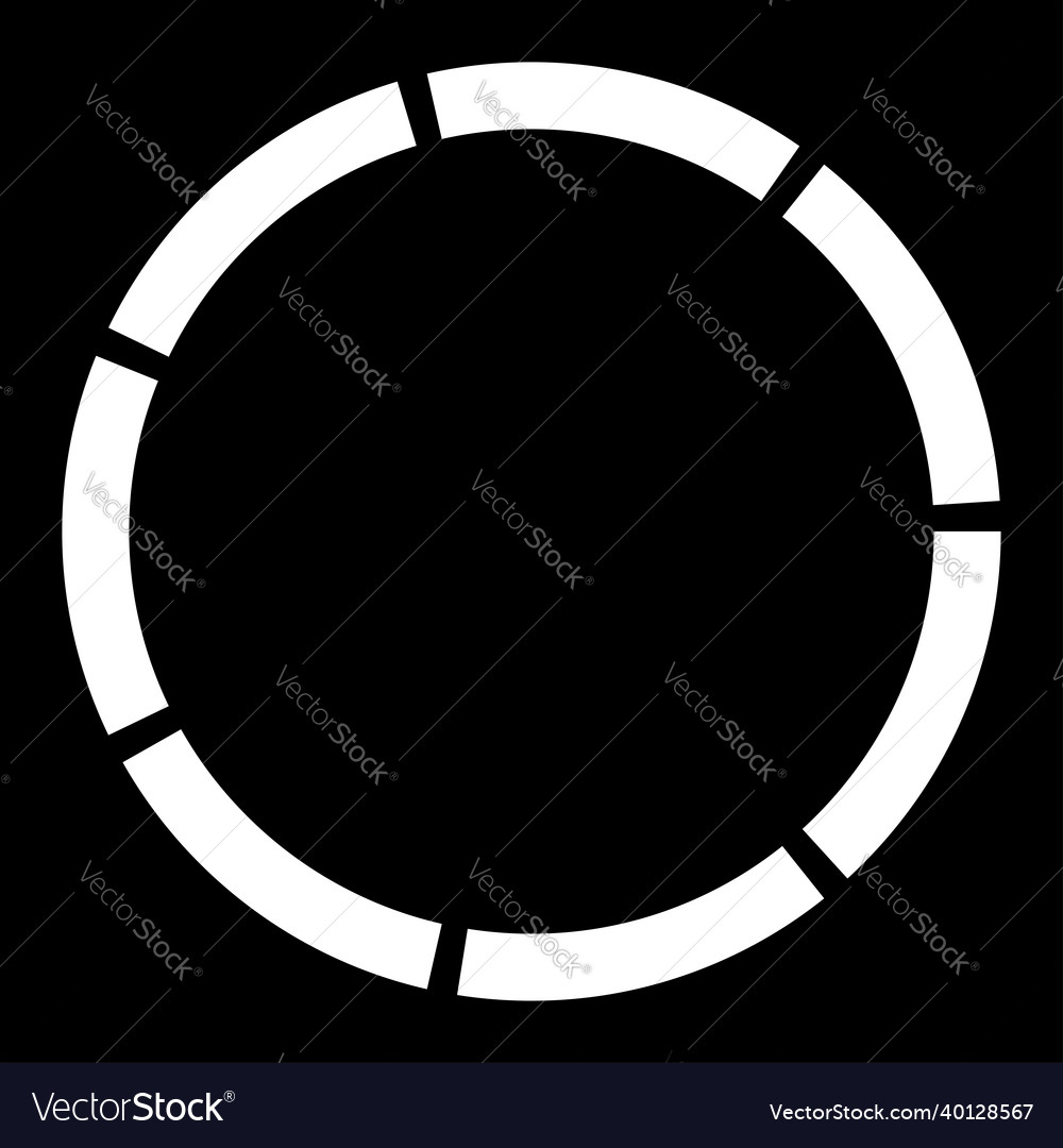 7 part section segmented circle abstract dashed