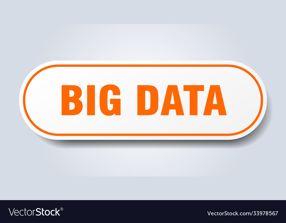 Big data sign rounded isolated button white