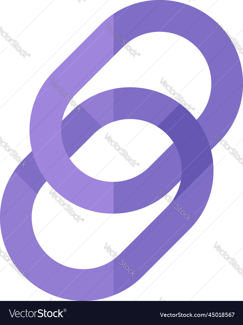 Chain url internet website button icon vector image Chain url internet website button icon