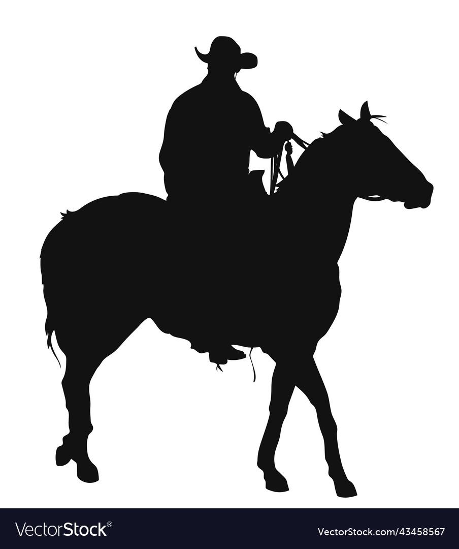 Cowboy riding a horseback Royalty Free Vector Image