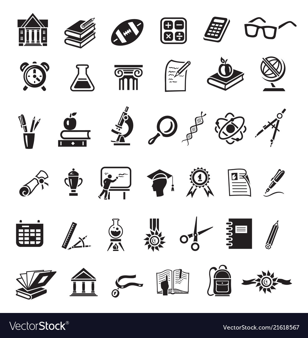 Education Icon Set - Minimalist