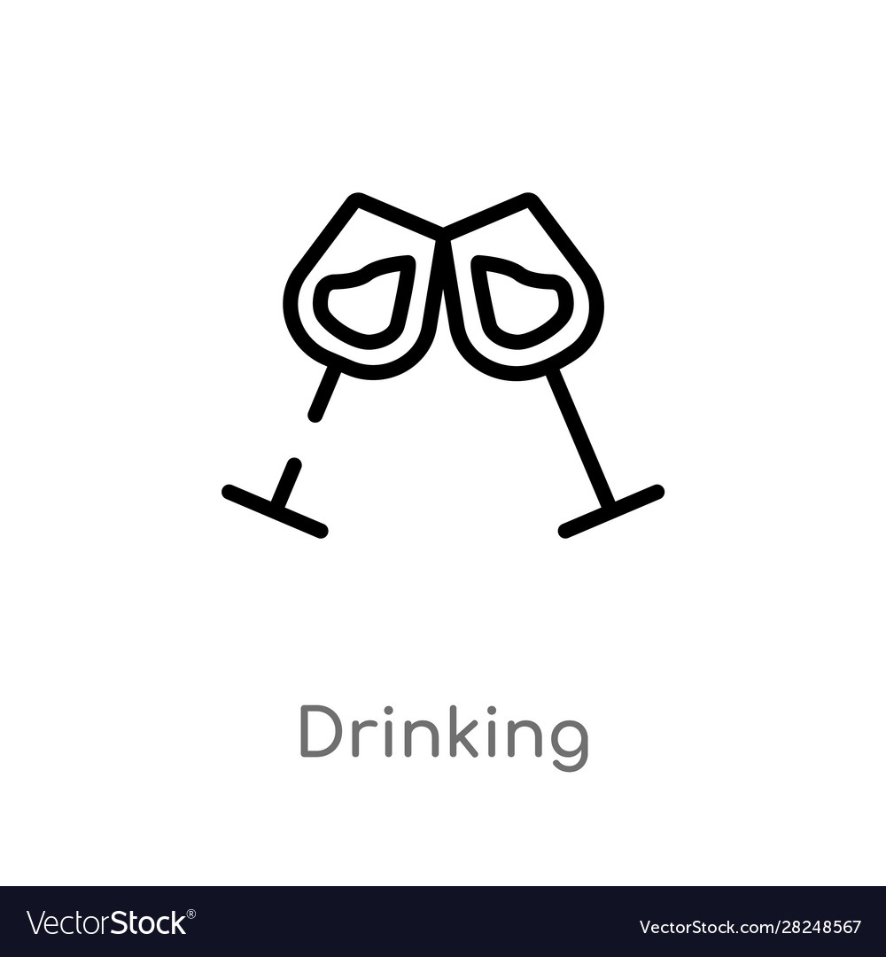 Outline drinking icon isolated black simple line