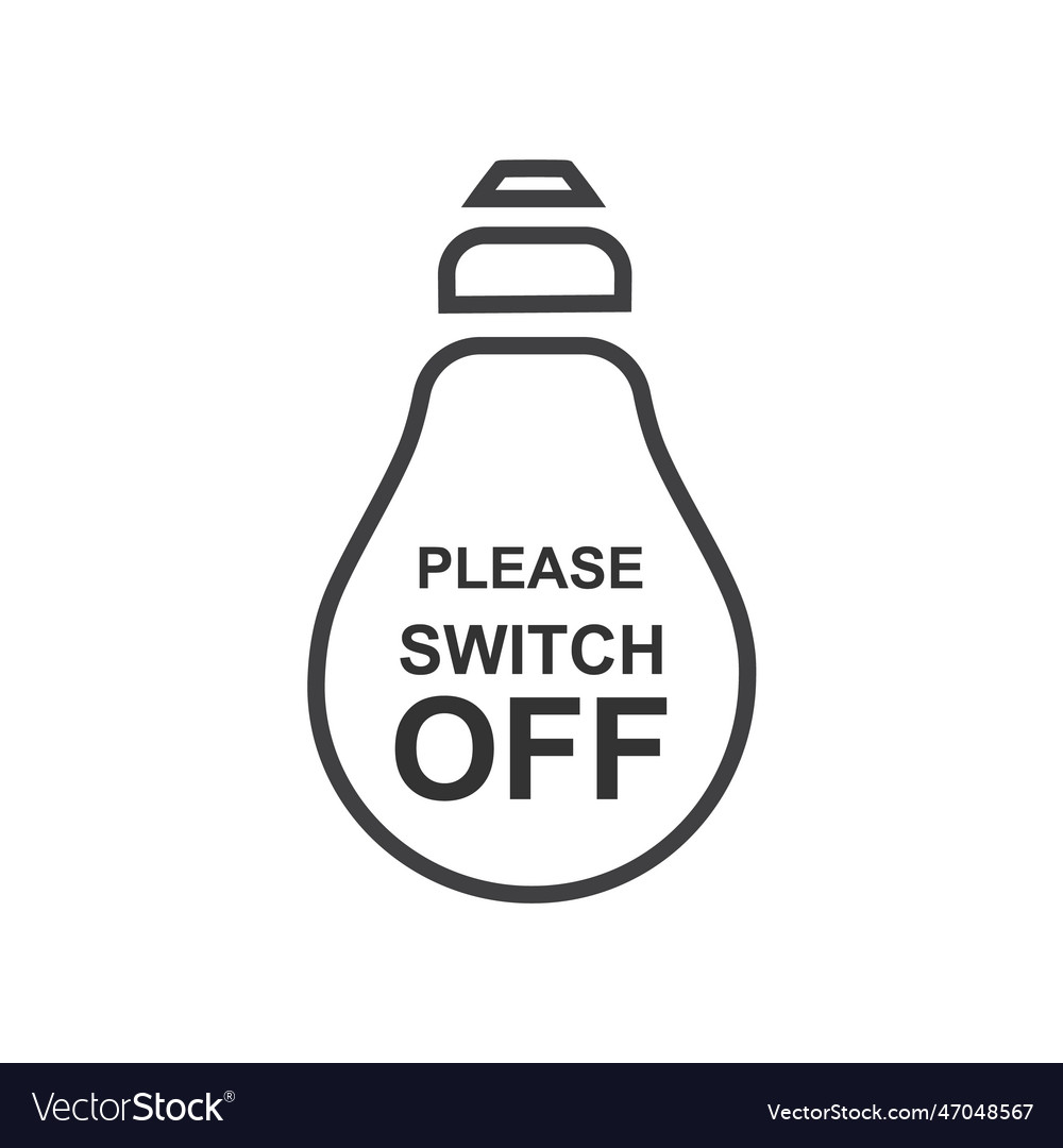 Please switch off electricity save energy banner Vector Image