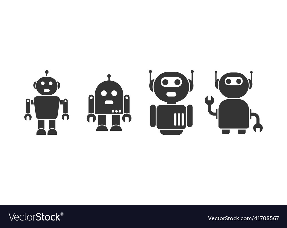 Robot icon design template isolated vector image Robot icon design template isolated