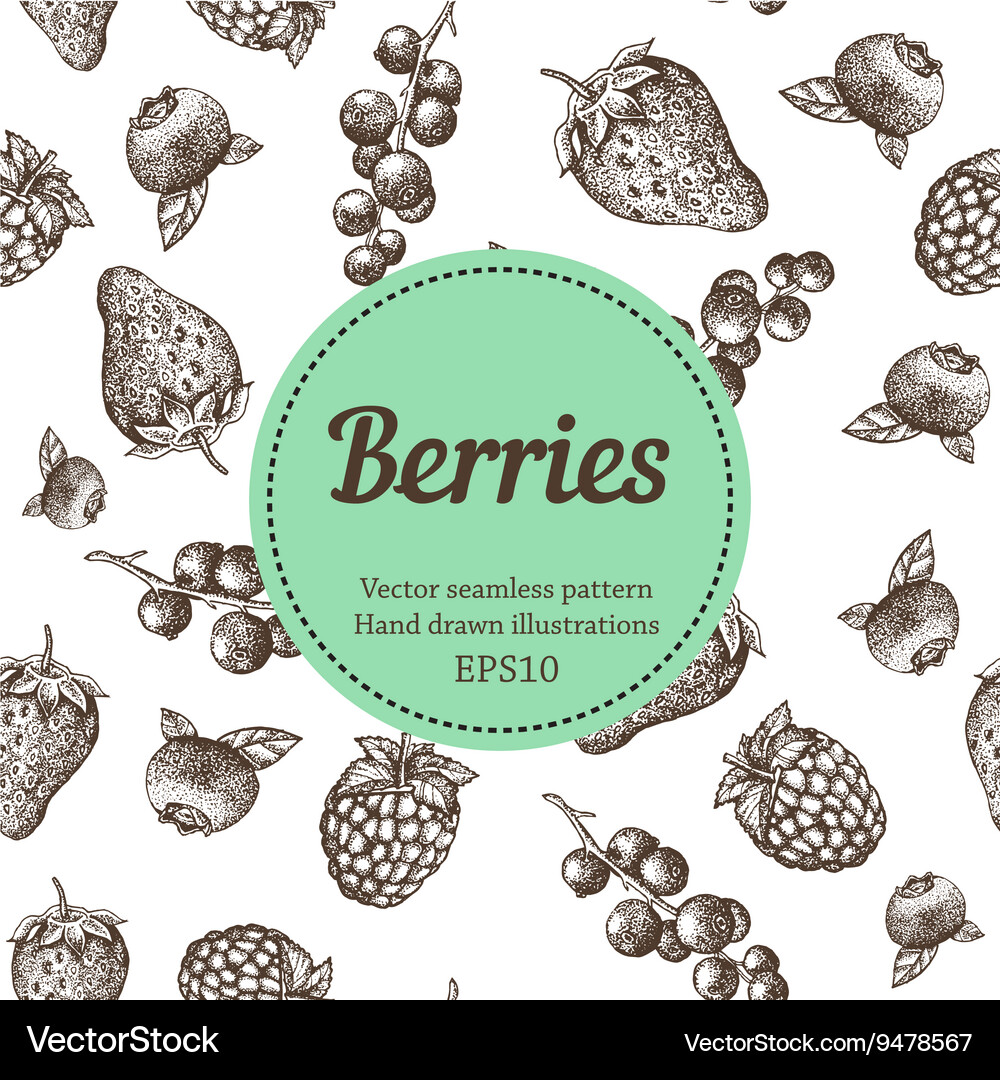 Seamless berries background Royalty Free Vector Image