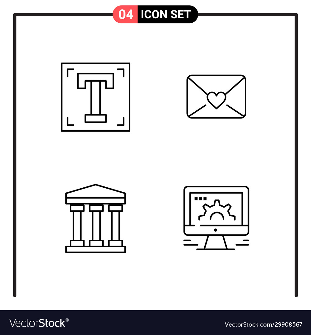 Set 4 line style icons for web and mobile vector image Set 4 line style icons for web and mobile