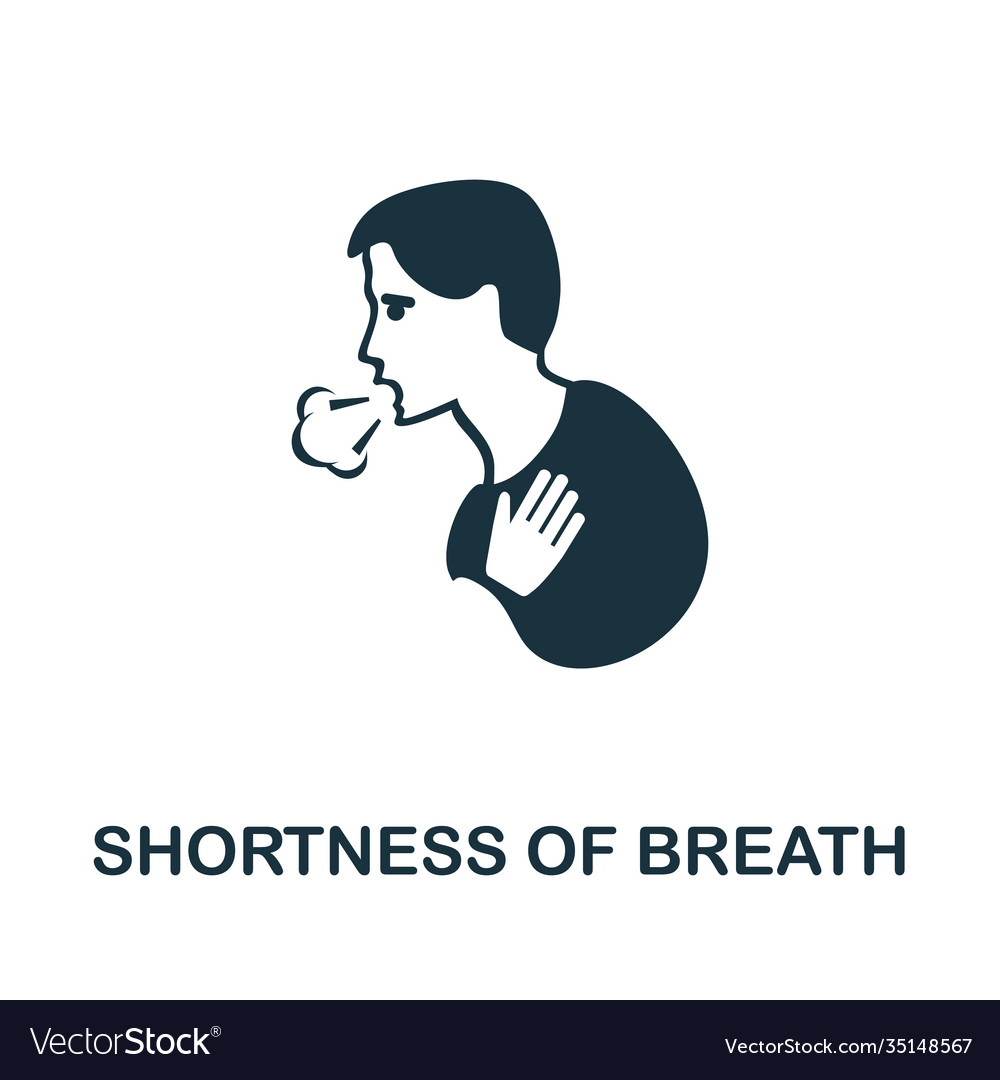 Shortness breath icon simple from coronavirus Vector Image