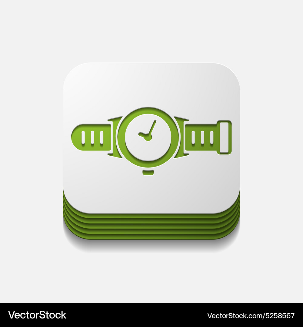 Square button watch Royalty Free Vector Image - VectorStock