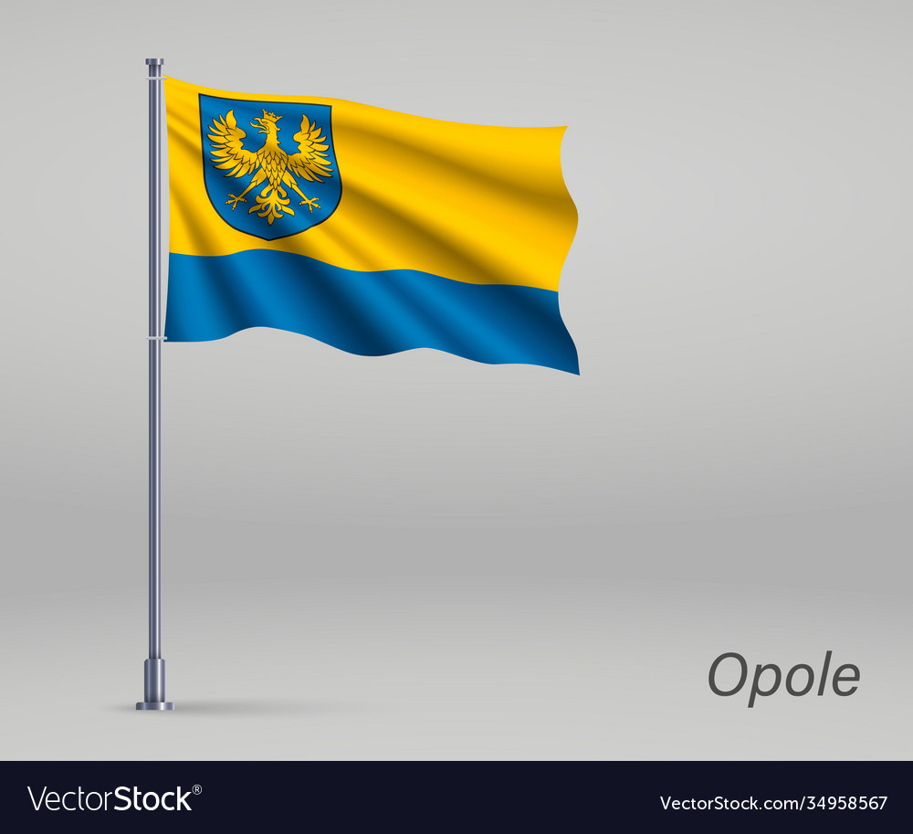 Waving flag opole voivodeship - province