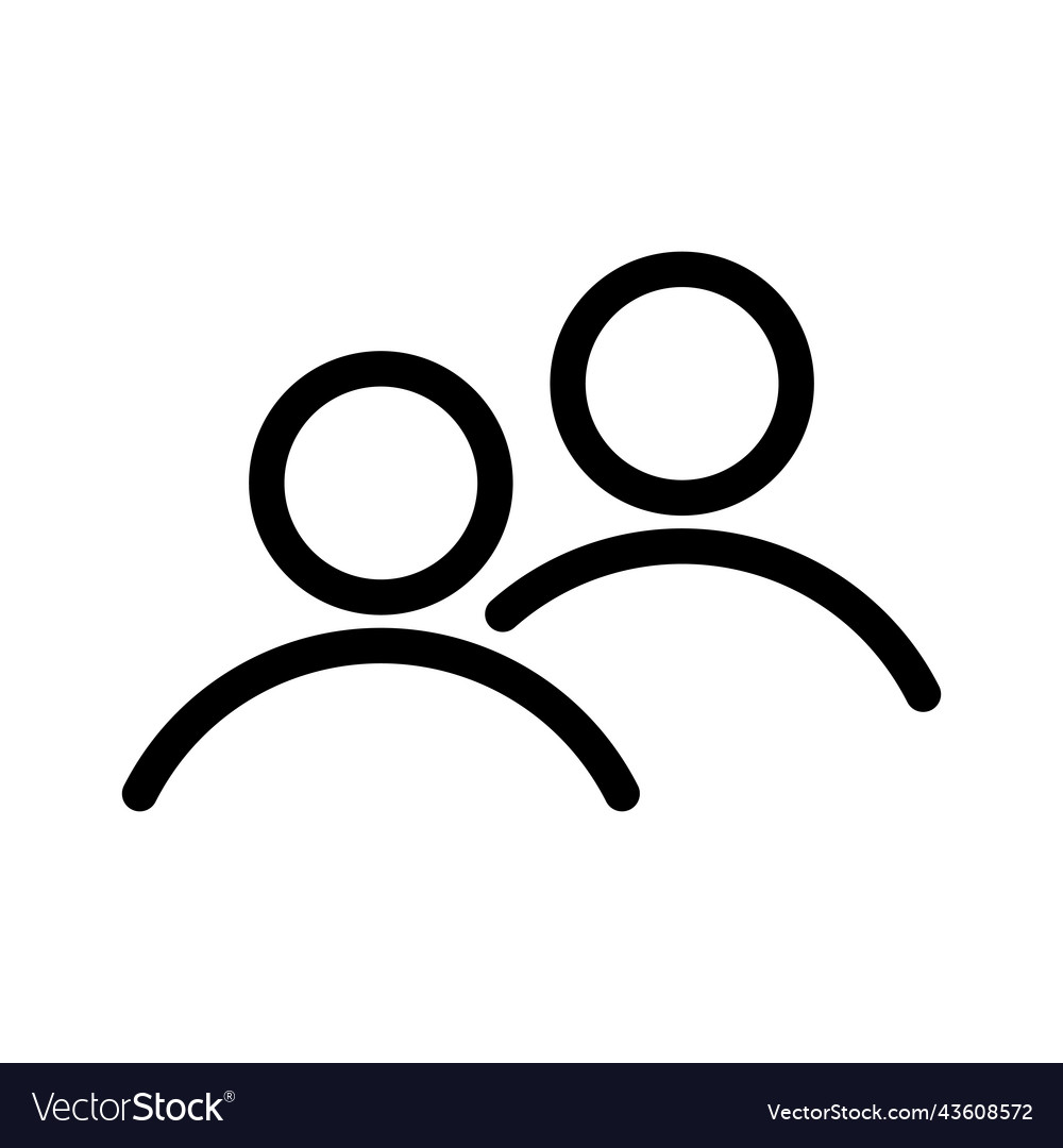 2 people tandem thin line icon