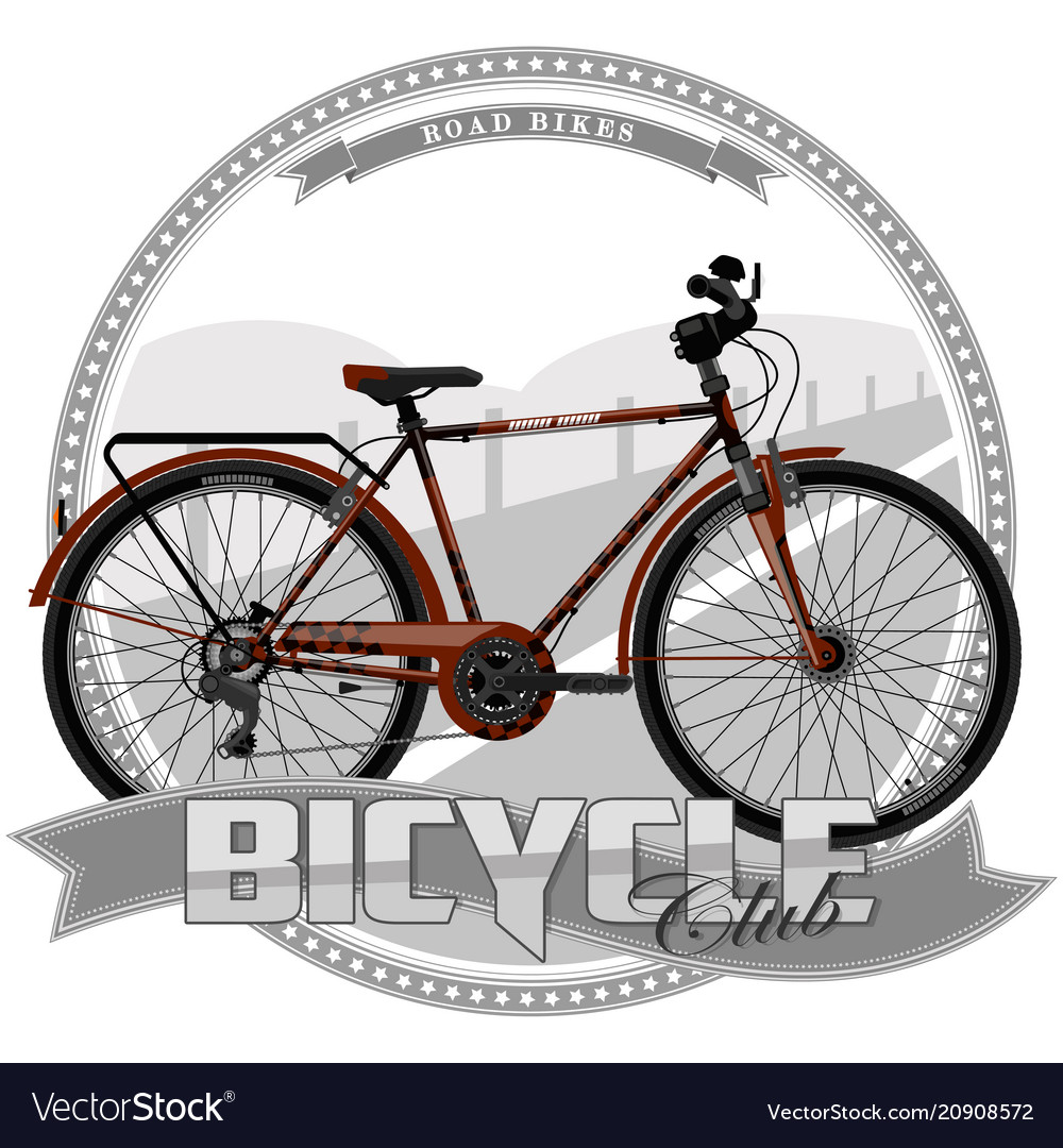 Bicycle of a certain type on symbolic background