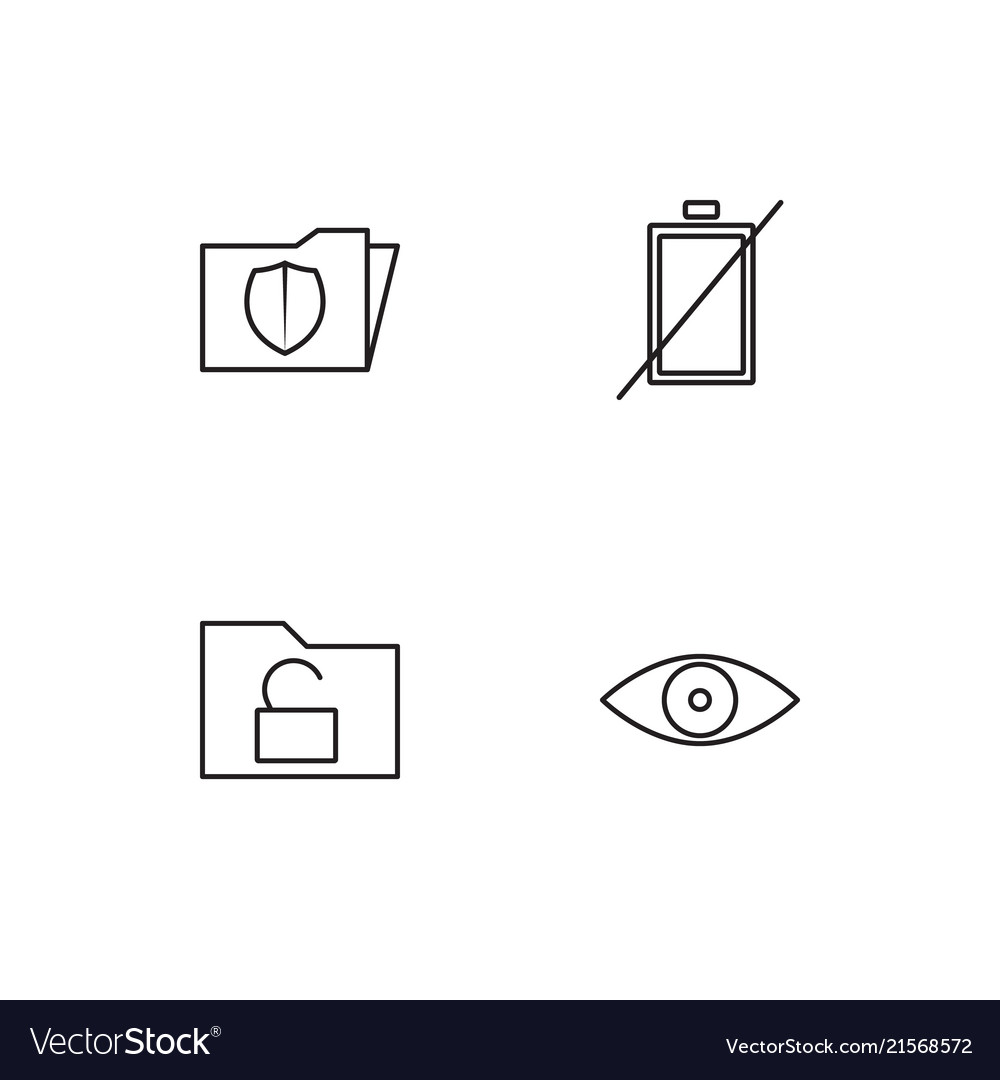 Cyber security linear icons set simple outline