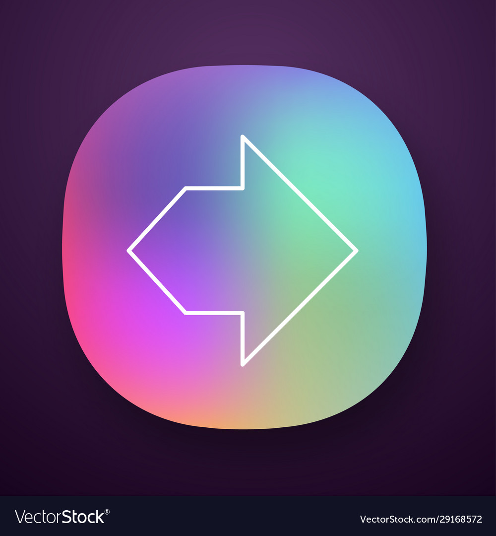 Double arrow app icon two way navigation vector image Double arrow app icon two way navigation