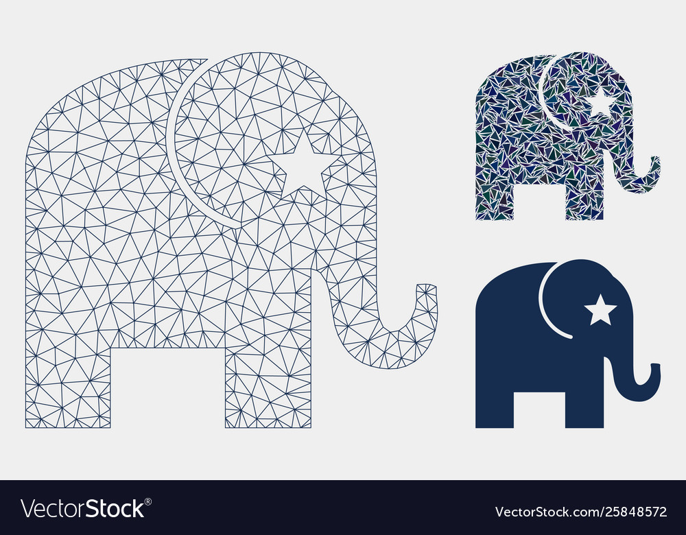 Elephant mesh network model and triangle Vector Image Elephant mesh network model and triangle