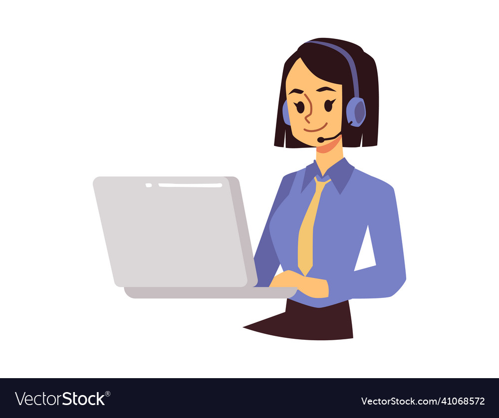 Female customer service operator or consultant Vector Image