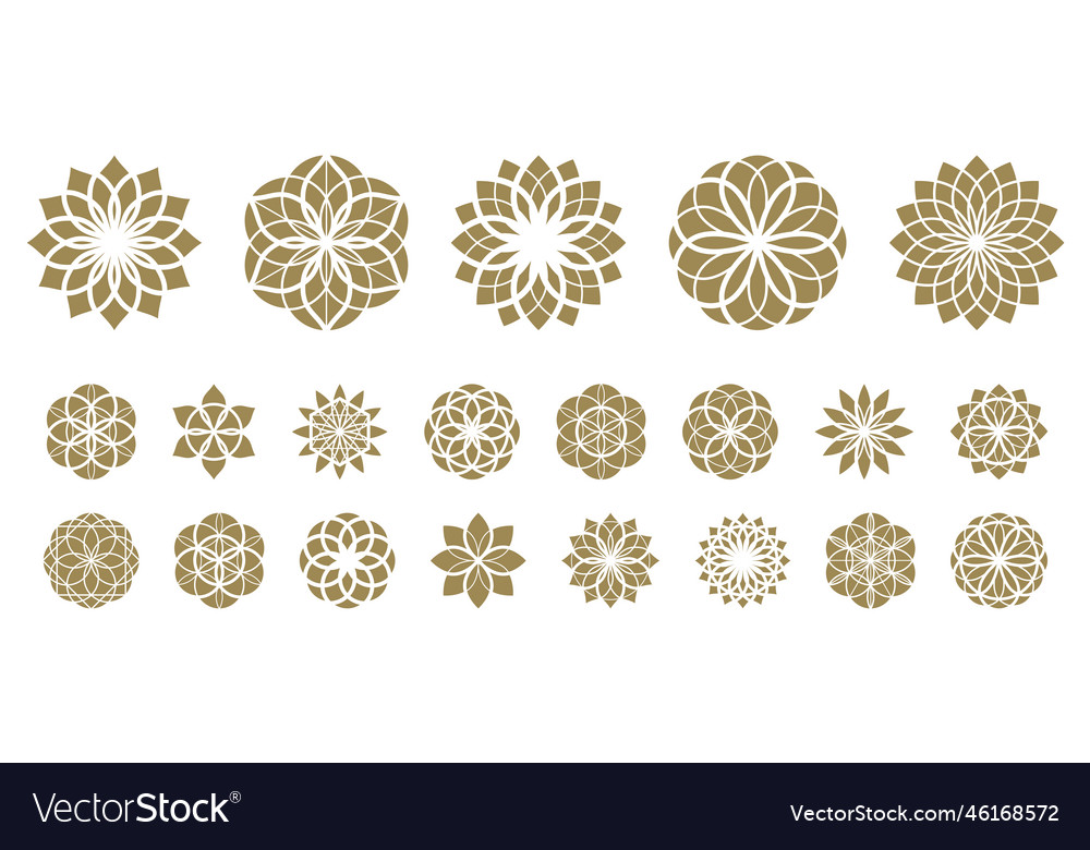 Flower Of Life Ancient Esoteric Symbol Big Set Vector Image Flower Of Life Ancient Esoteric Symbol Big Set Vector Image