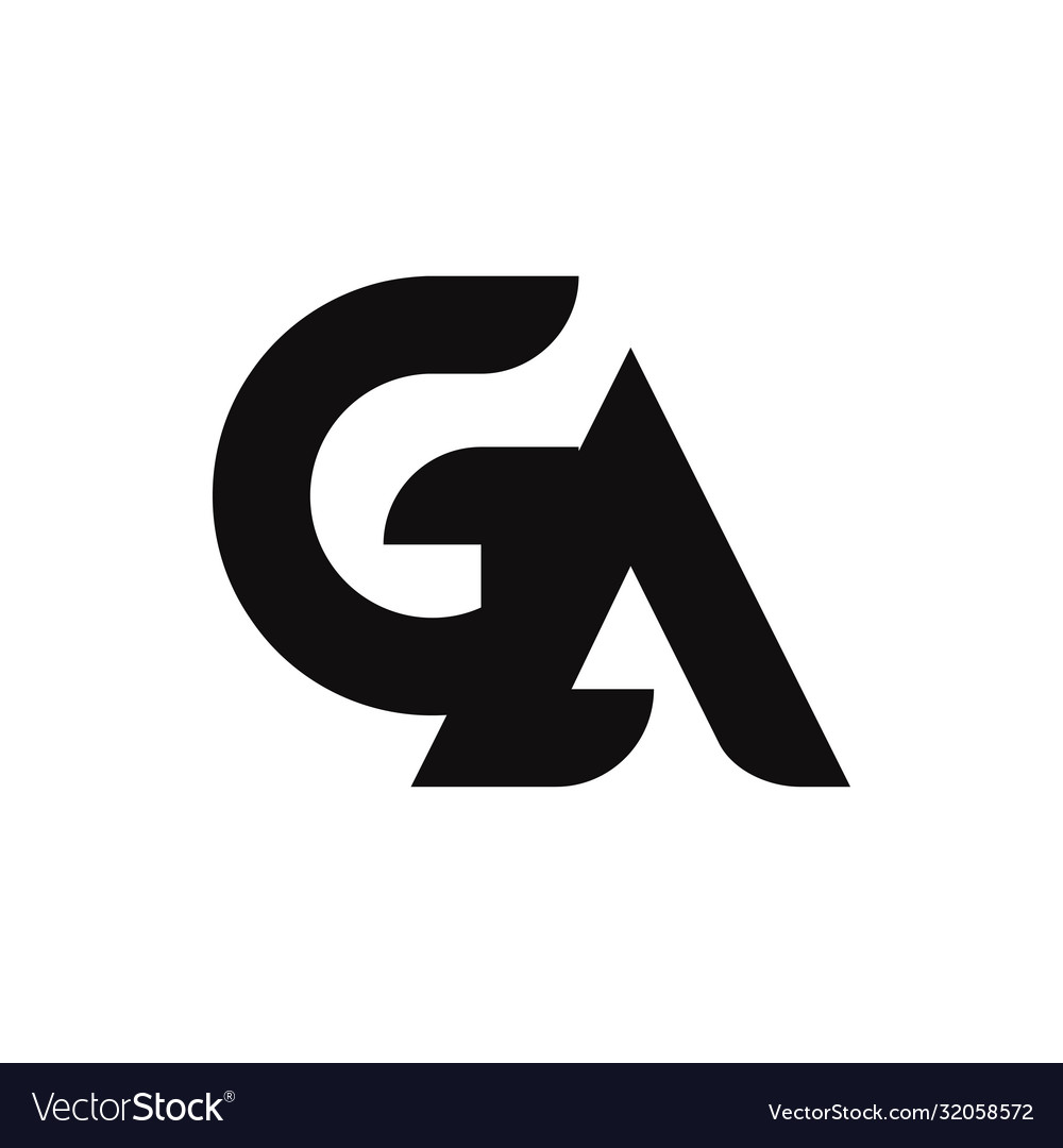 Ga letter logo design with simple style Royalty Free Vector