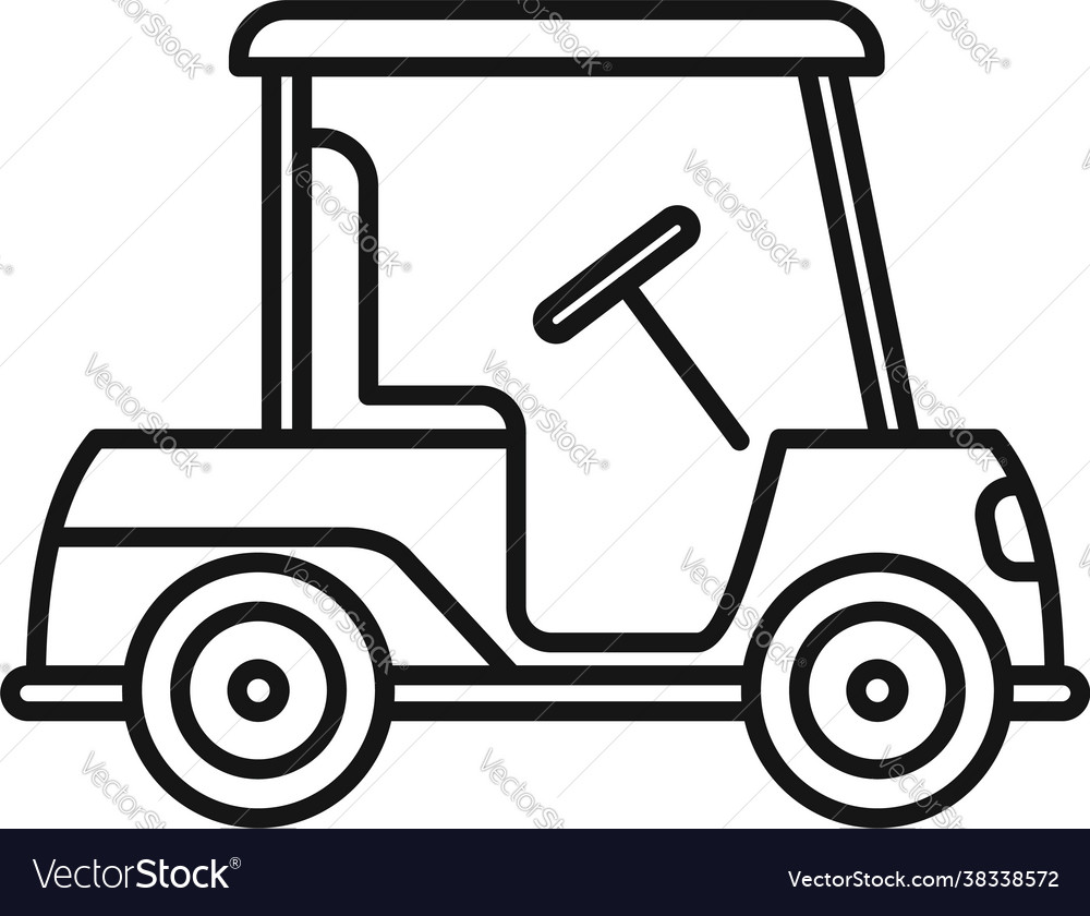 Golf cart bag icon outline style Royalty Free Vector Image