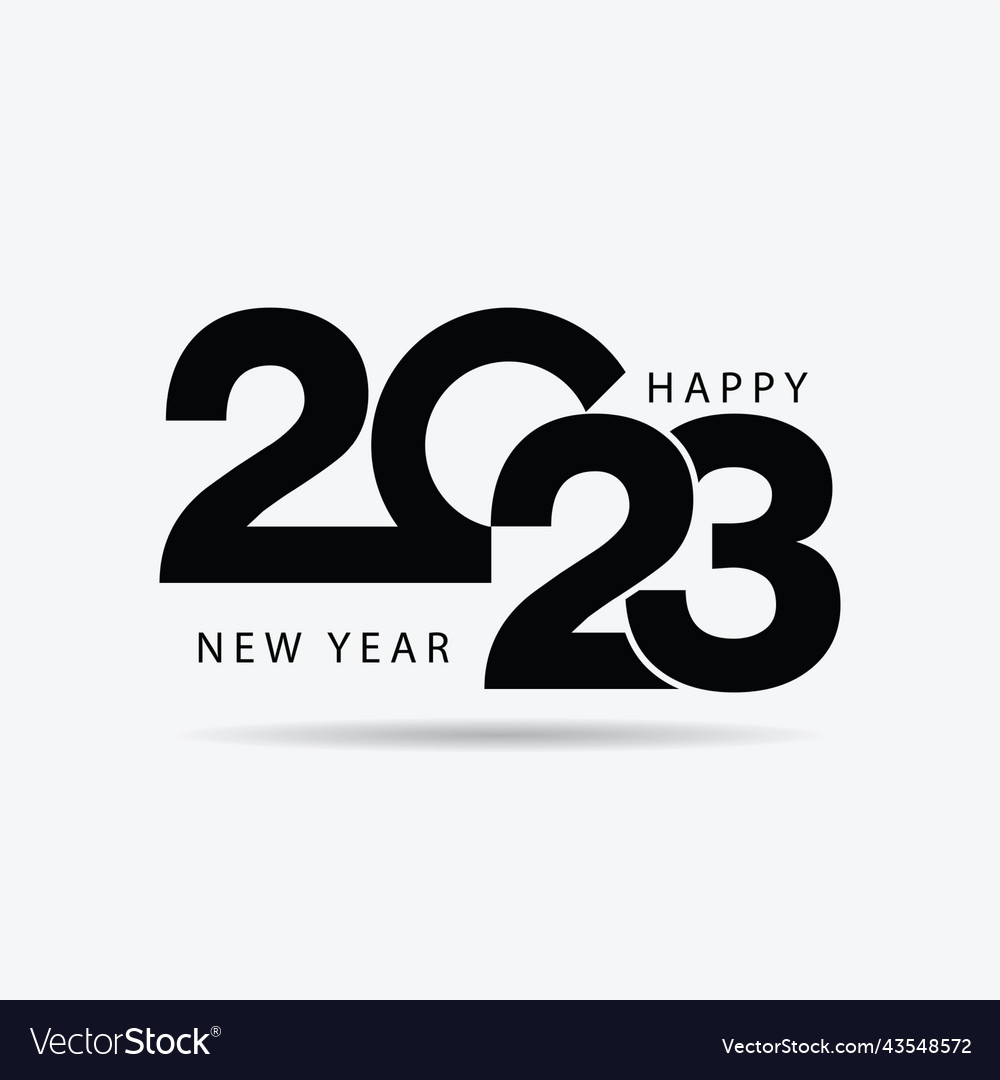 Happy New Year Font Design 2023 Get New Year 2023 Update   Happy New Year 2023 Text Design Vector 43548572 