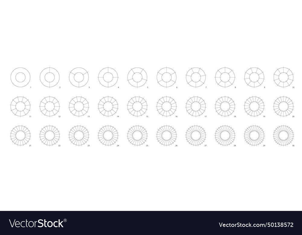 Line donut chart circle pie graph for analyzing vector image Line donut chart circle pie graph for analyzing