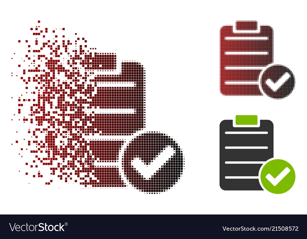 Moving pixel halftone approve list icon