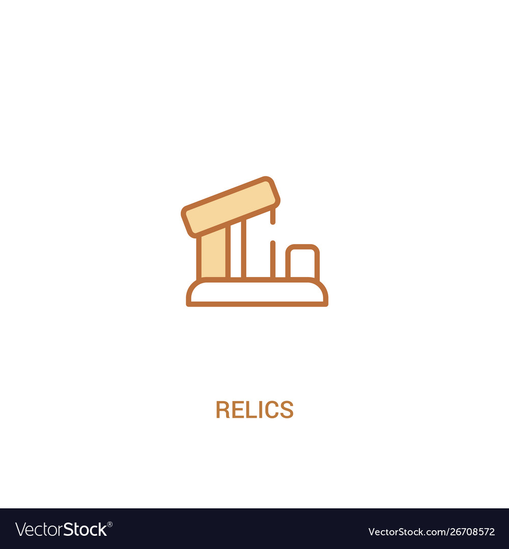 Relics concept 2 colored icon simple line element vector image Relics concept 2 colored icon simple line element