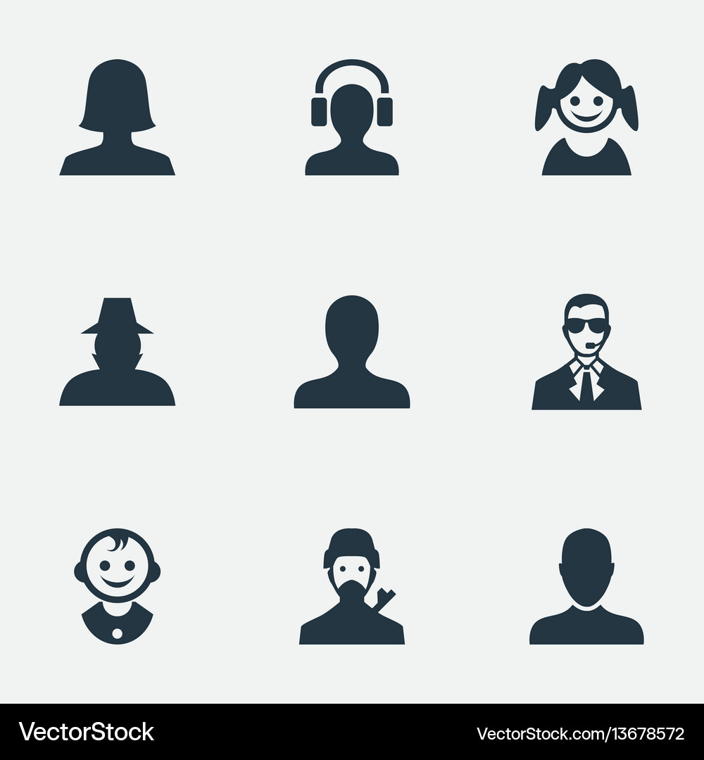 Set of simple human icons Royalty Free Vector Image