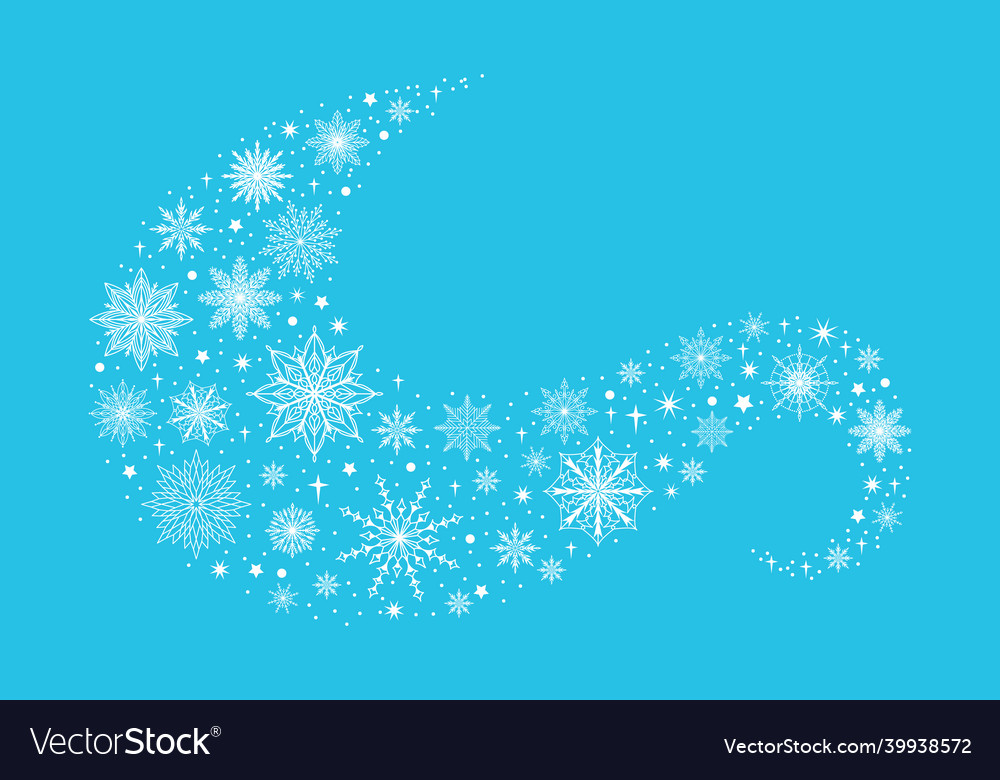 Snowflake wind cartoon winter star element vector image Snowflake wind cartoon winter star element