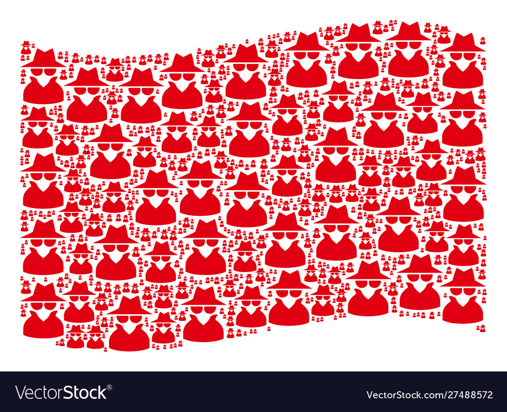 Waving red flag pattern spy items