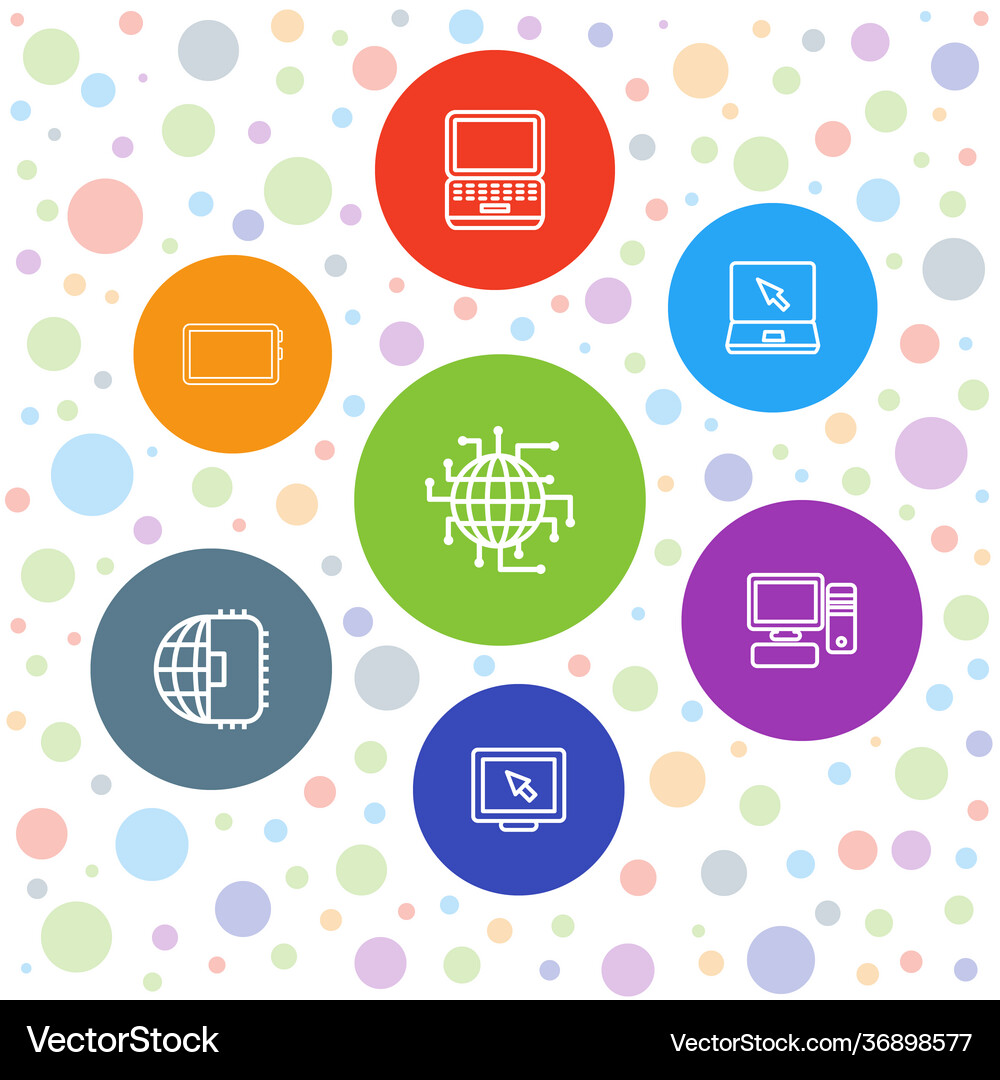 7 pc icons Royalty Free Vector Image - VectorStock