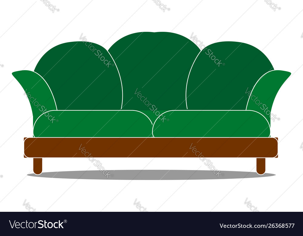 Big Green Sofa On White Background Royalty Free Vector Image