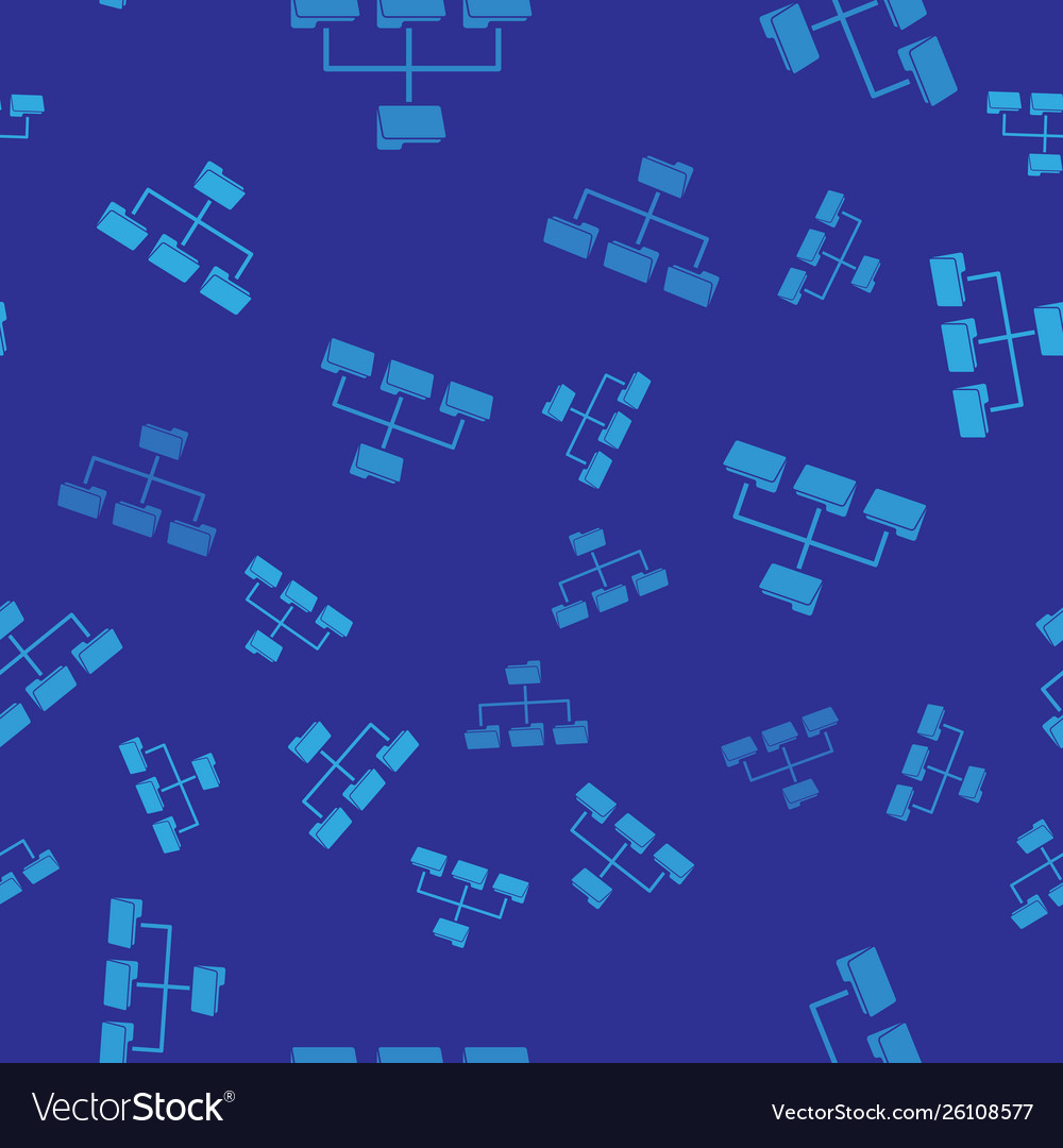 Blue folder tree icon isolated seamless pattern vector image Blue folder tree icon isolated seamless pattern