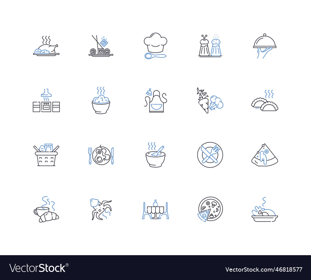 Boiling line icons collection temperature heat vector image Boiling line icons collection temperature heat
