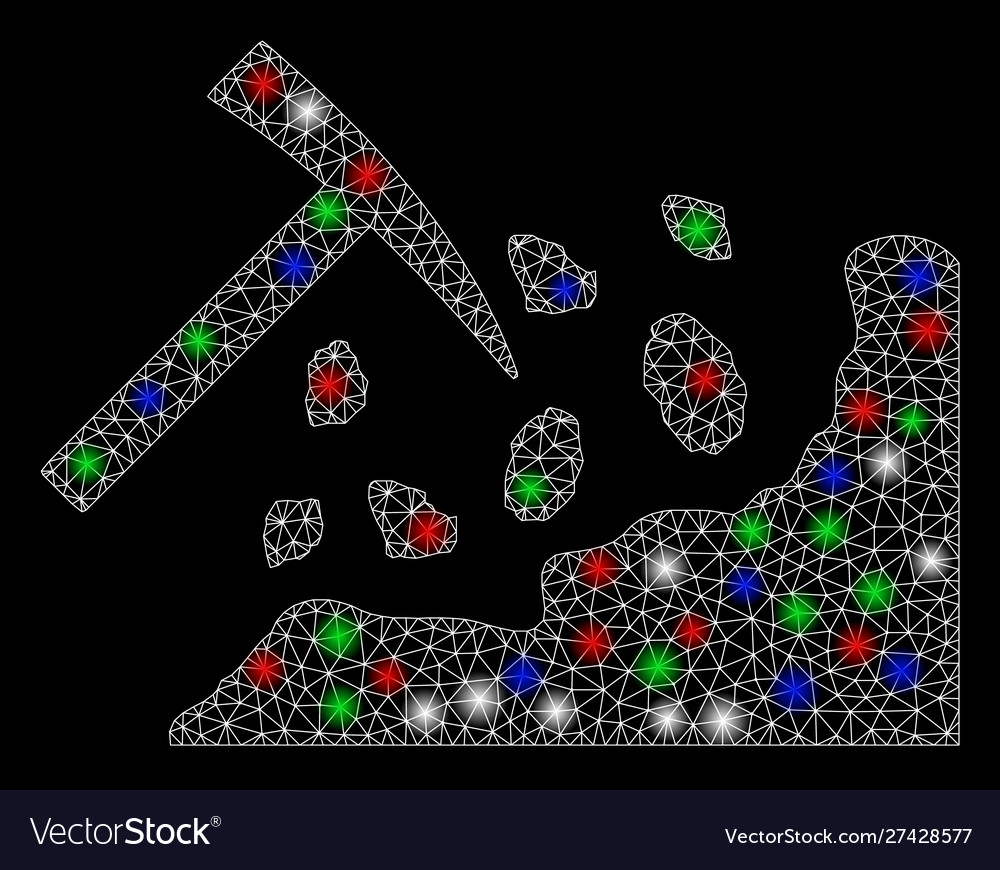Bright mesh network rock mining hammer with light