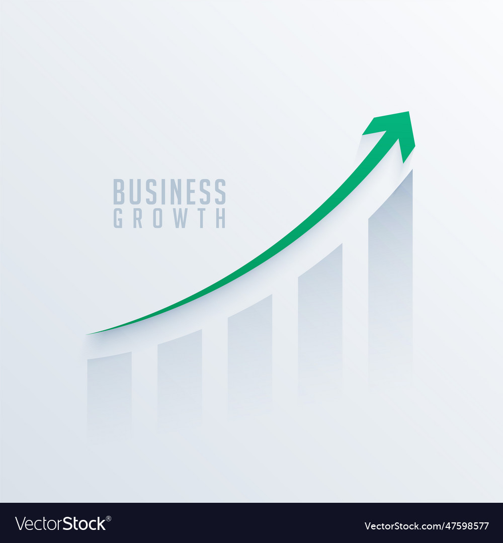 Business share market chart with green growth