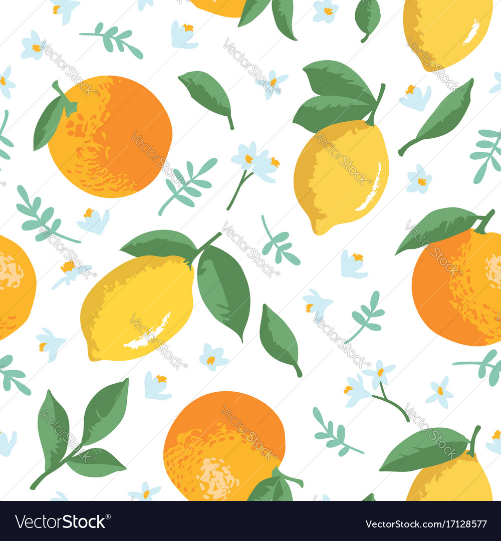 Citrus Floral Pattern