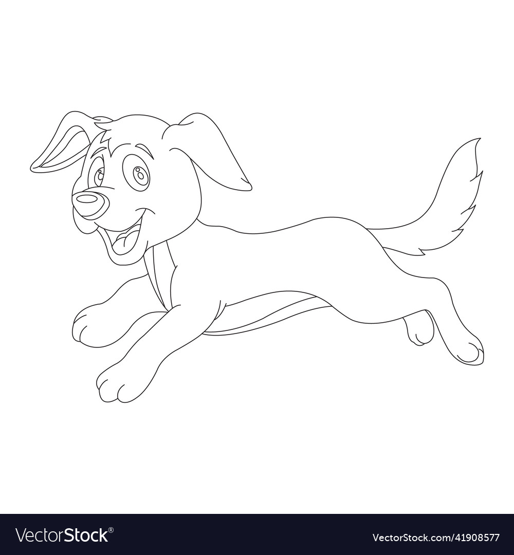 Cute puppy dog outline coloring page animal