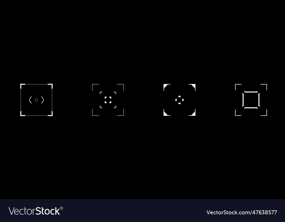 Cyberpunk style design elements set square aims Vector Image