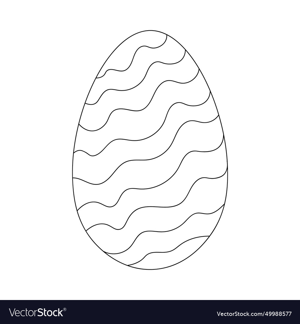 Easter egg drawn in doodle style on white