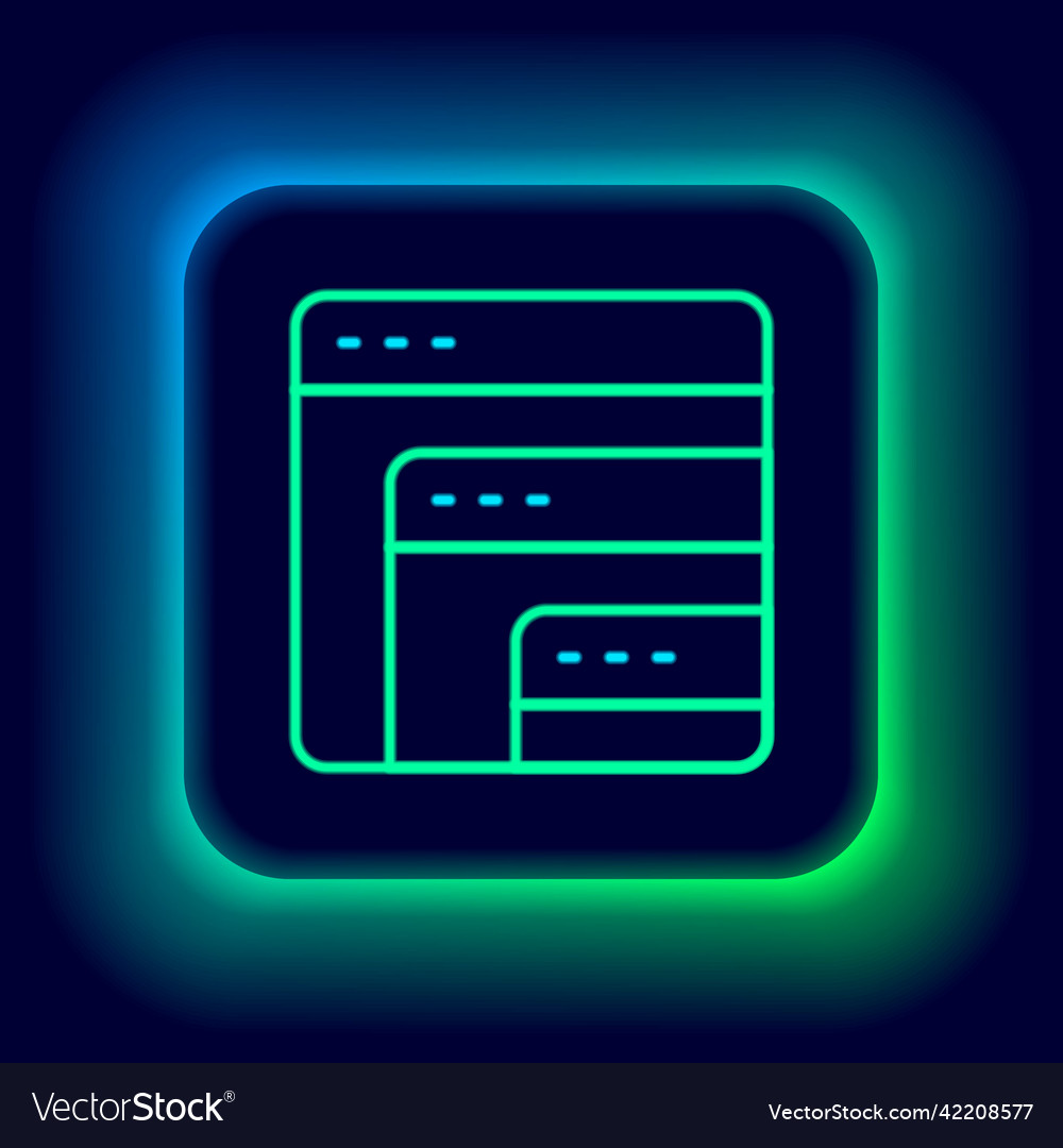 Glowing neon line software web developer vector image Glowing neon line software web developer