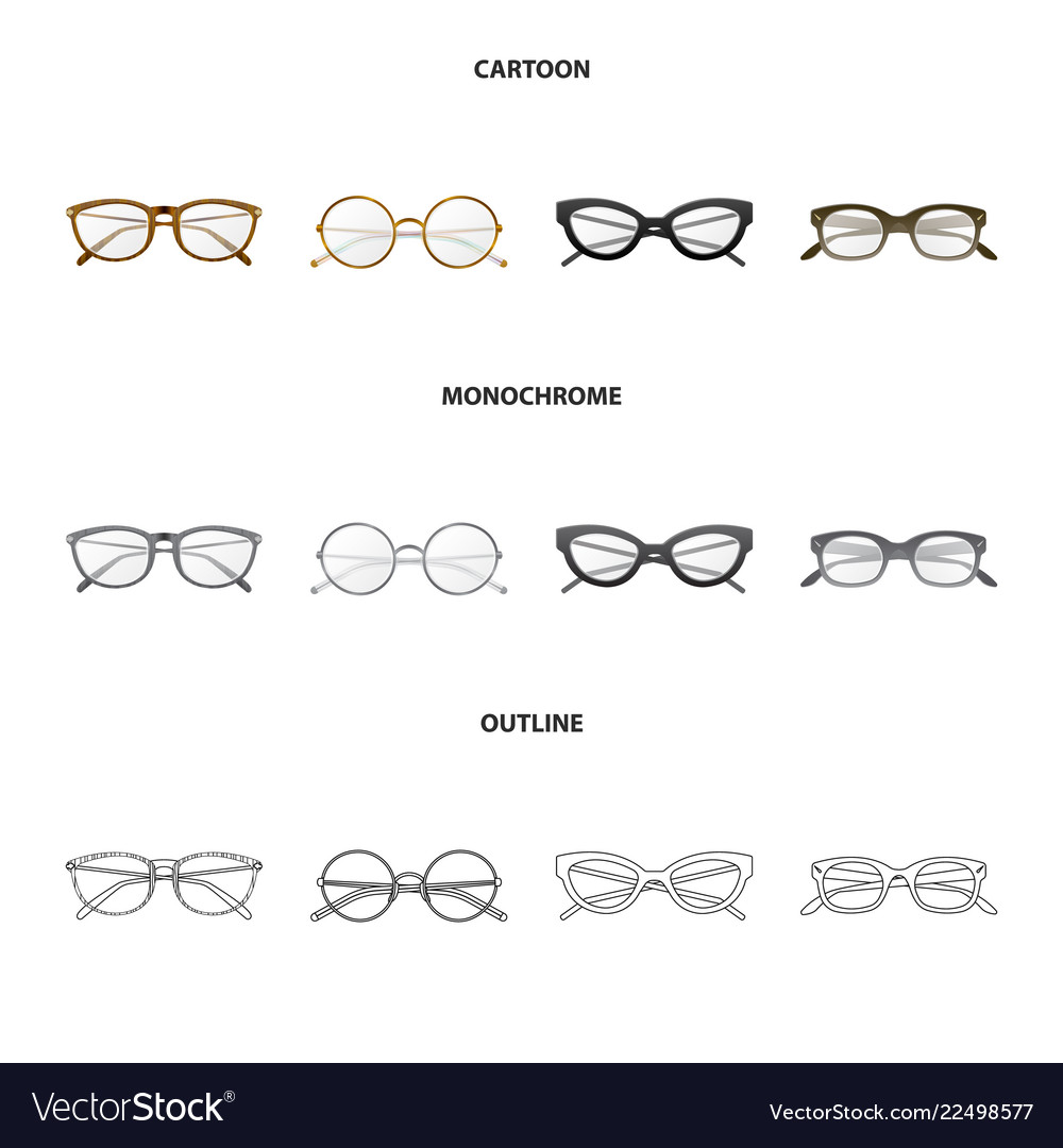 Isolated object of glasses and frame logo set