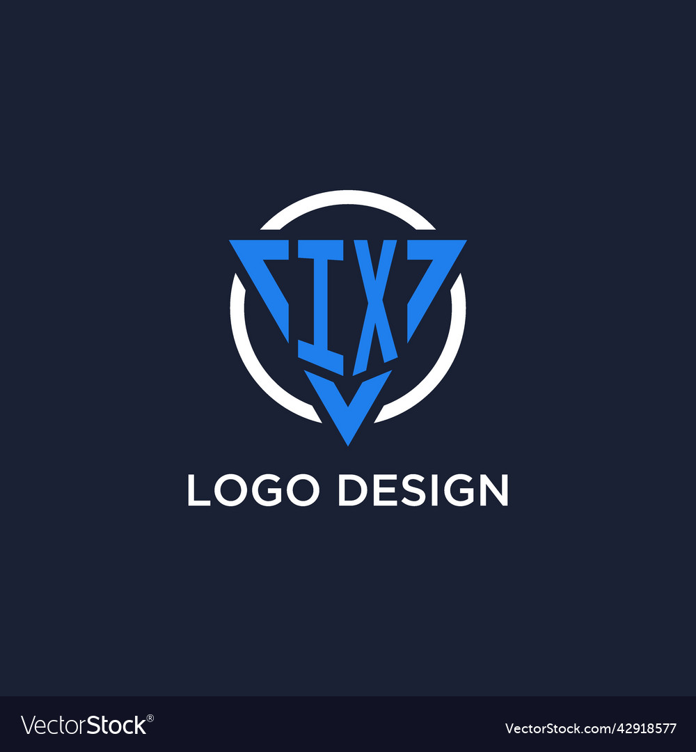 Ix monogram logo with triangle shape and circle Vector Image Ix monogram logo with triangle shape and circle