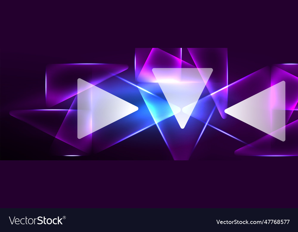 Neon lights hacking geometric background virtual vector image Neon lights hacking geometric background virtual