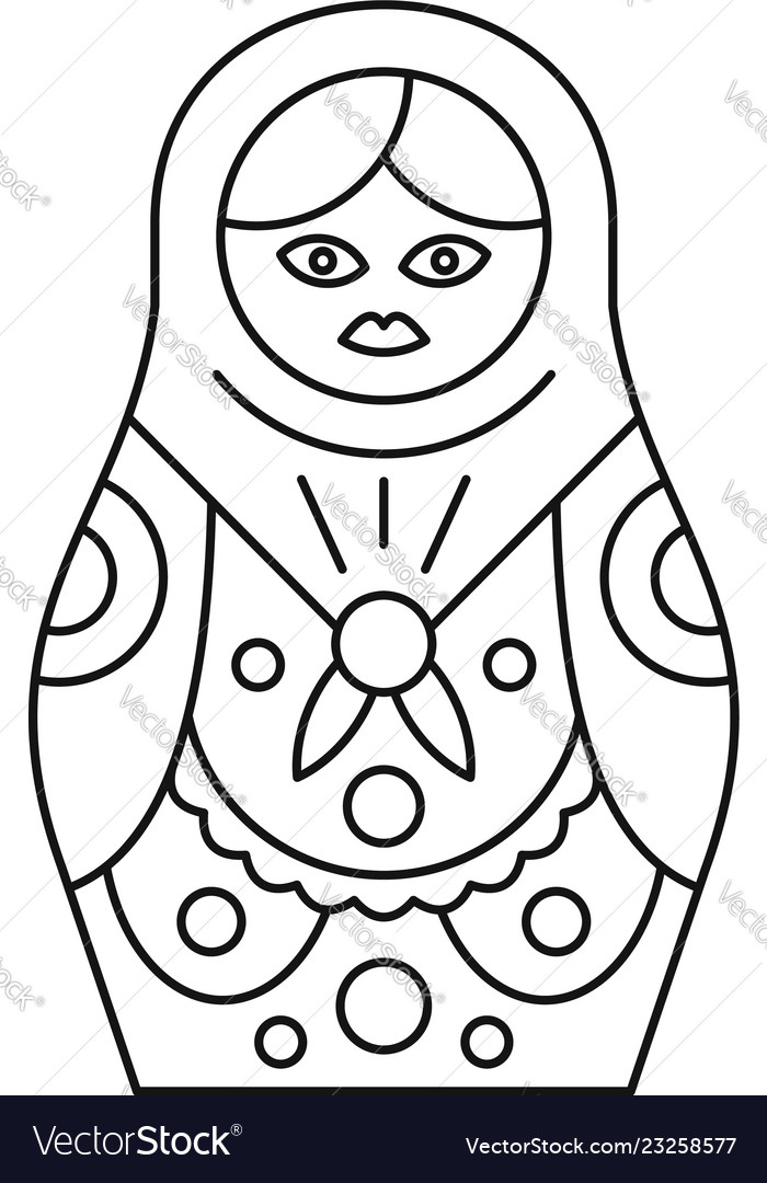 Nesting doll icon outline style Royalty Free Vector Image