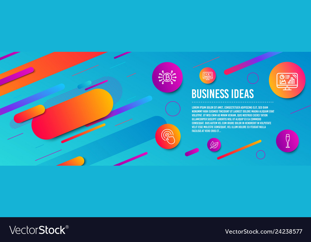 Online video analytics graph and click icons set vector image Online video analytics graph and click icons set