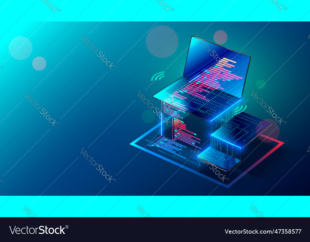 Programming testing app on different devices Vector Image